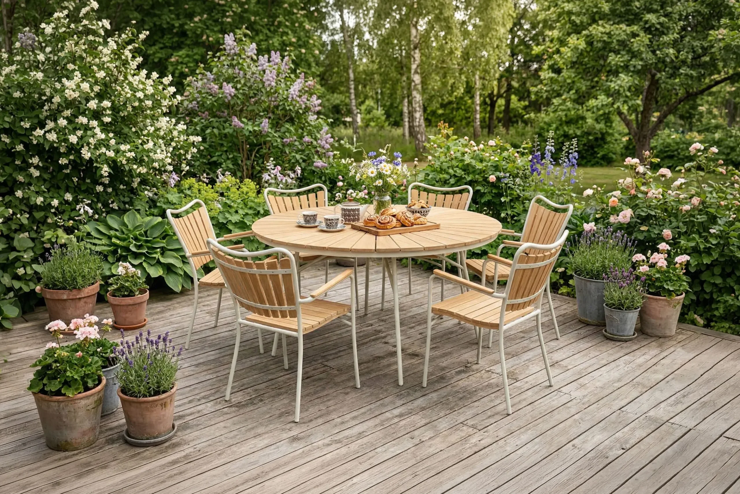 Chamomile rundt spisebord